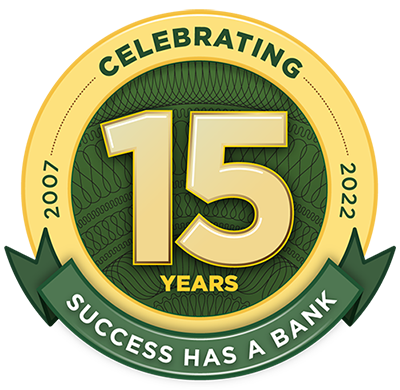 fvcbank 15th anniversary logo