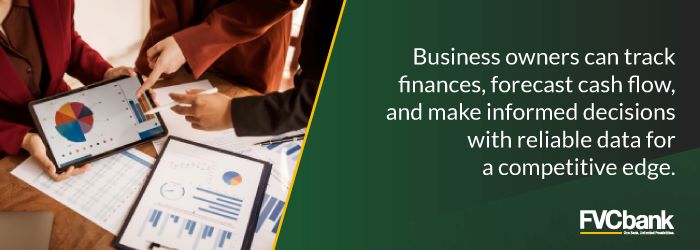 Business owners can track finances and make informed decisions